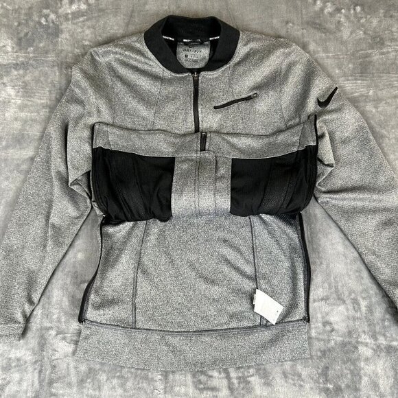 Nike Basketball Warmup Jacket Mens Small Gray Full Zip Hyper Elite Dry Vented - Picture 3 of 11